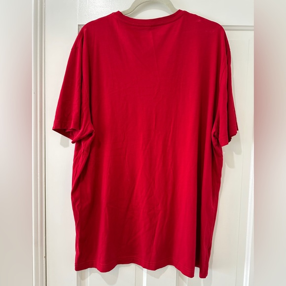 Mens Lacoste red v neck short sleeve shirt top - Picture 6 of 9